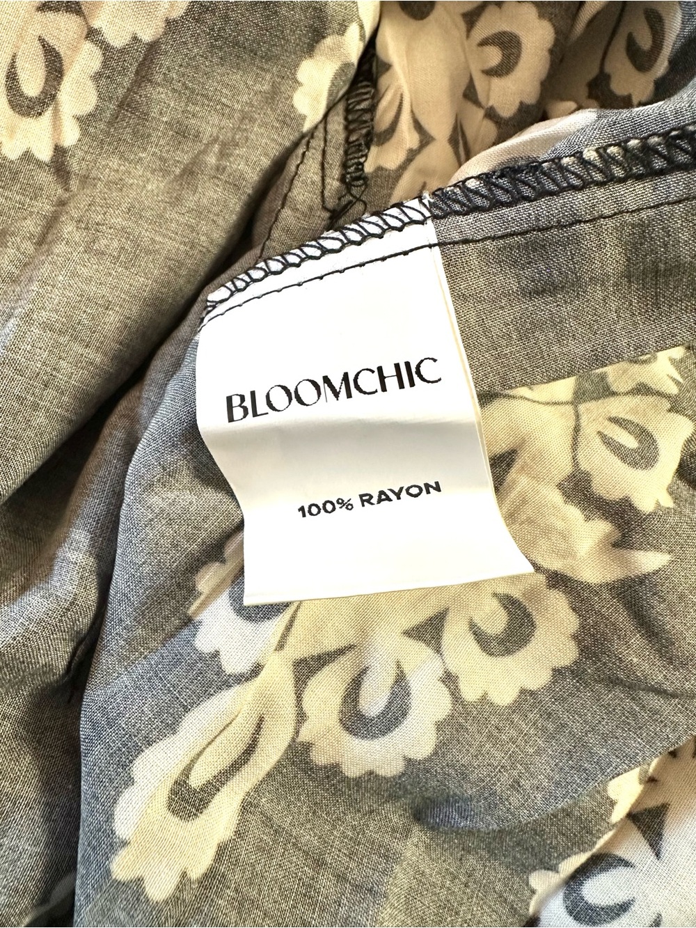 NWT BloomChic Black Ivory Midi Skirt Pockets Elastic Waist Rayon 14/16 - Picture 4 of 10